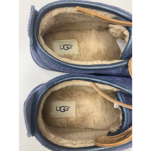 UGG CHUKKA BOOTS MENS 13 SUEDE LEATHER MAKSIM BLUE WOOL LINED LACE UP COMFORT - Picture 6 of 14